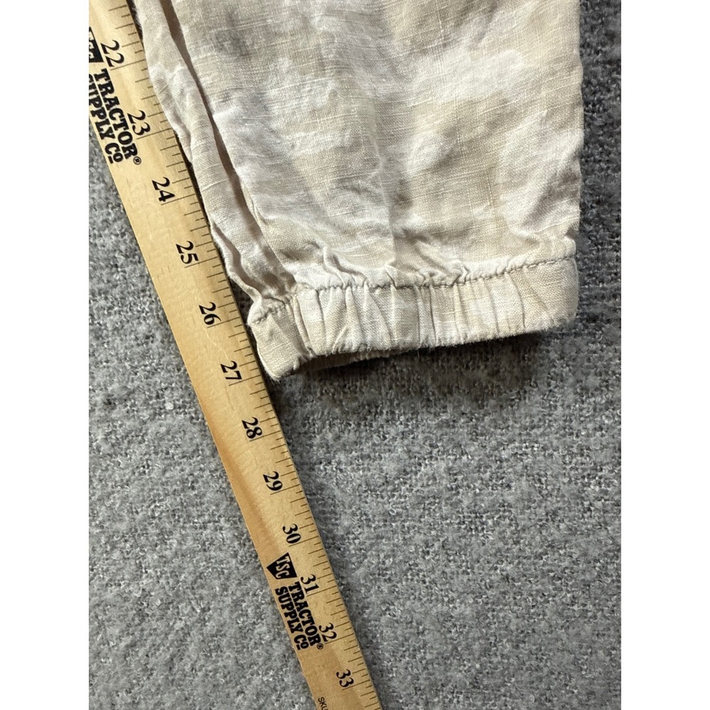 Athleta Cabo Tide Linen Jogger Pants Drawstring Elastic Waist Camo Tan Size 6 - Picture 7 of 12